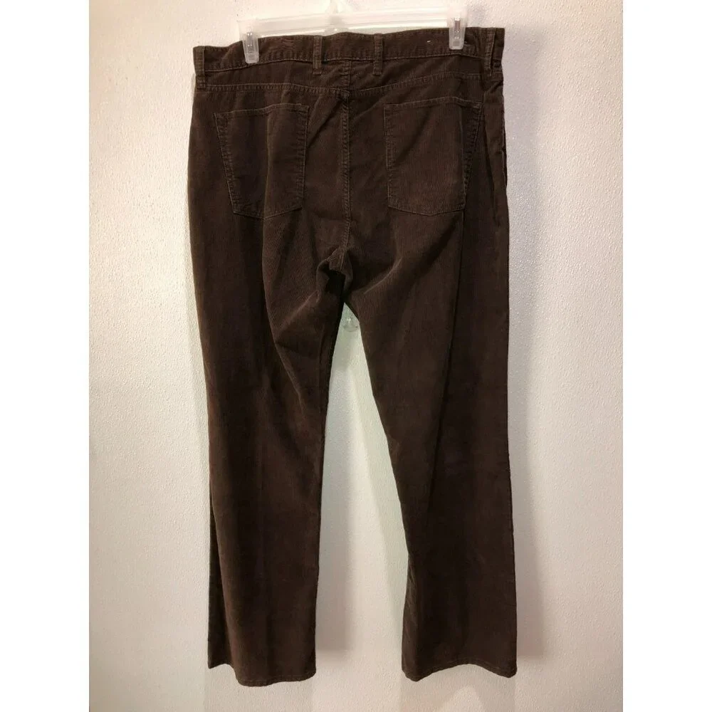 GAP Mens 38 x 32 Brown Corduroy Pockets Straight Fit Leg Pants Trousers Cords